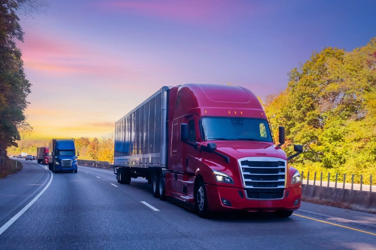 big rig driving on a highway